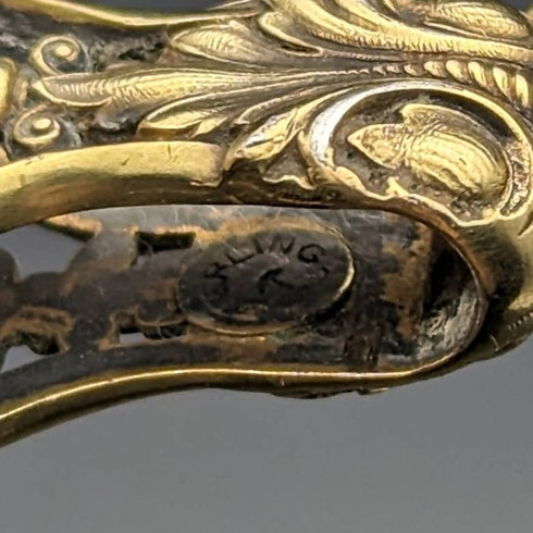 美國古董純銀鍍金便攜式折疊眼鏡 Roniet